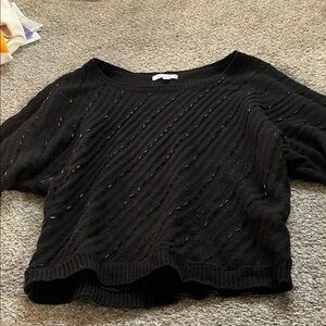 Black Knit Cropped Sweater